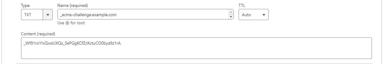 Creating TXT record in Cloudflare