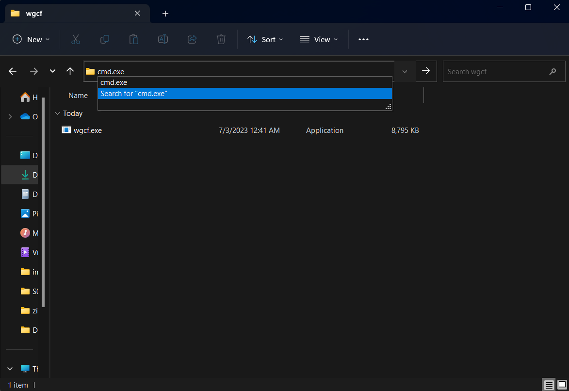 Opening command terminal in File Explorer